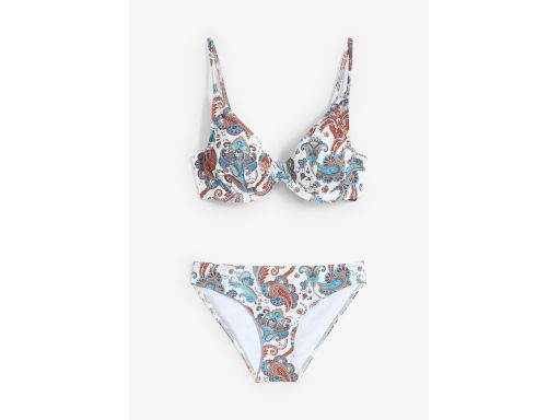 B.P.C bikini na fiszbinach z figami białe w kolorowe wzory ^42(80C)