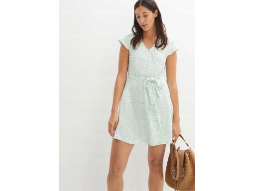 B.P.C sukienka bawełniana w kwiatuszki z dekoltem kopertowym r.36/38