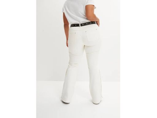 B.P.C spodnie twillowe z paskiem i plisą guzikową na dole nogawek ^48