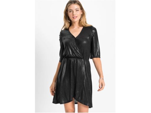 AD7156 połyskująca czarna sukienka r.36/38