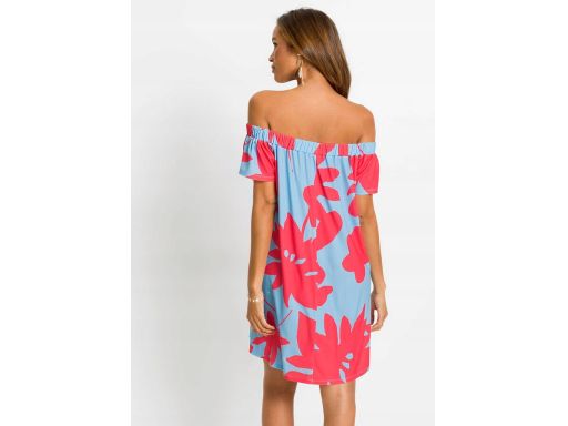 B.P.C. luźna sukienka carmen z nadrukiem 32/34.