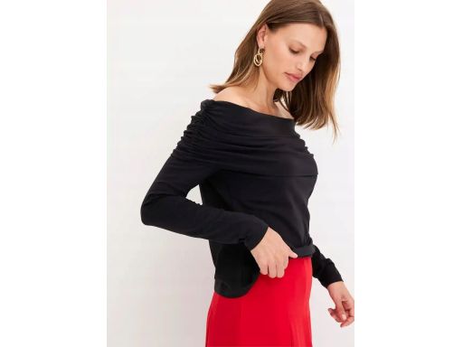 B.P.C czarna bluzka carmen długi rękaw r.36/38