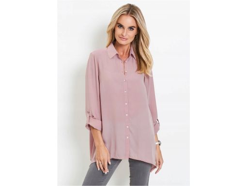 B.P.C koszula damska asymetryczna długa brudny pudrowy róż ^36