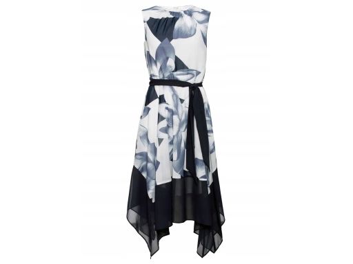 B.P.C sukienka szyfonowa w kwiaty asymetryczna r.40