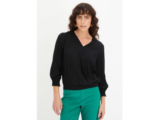 B.P.C czarna bluzka z wiskozy kopertowa 50.