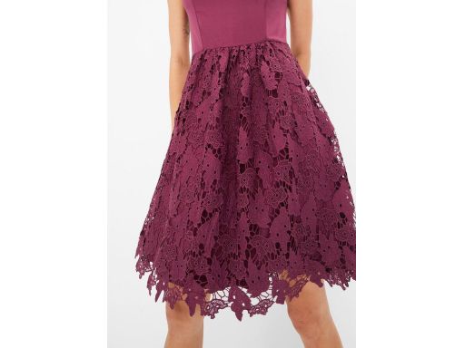 B.P.C sukienka koronkowa jeżynowa fiolet 32/34.