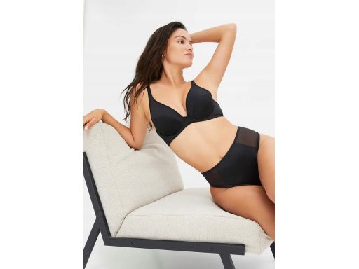 B.P.C biustonosz miękki na fiszbinie czarny z siateczką 85D.