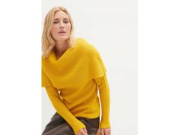 B.P.C miodowy sweter z szalową wstawką ^40/42