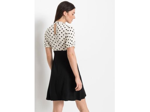 B.P.C sukienka 2w1 czarna w grochy ^52/54
