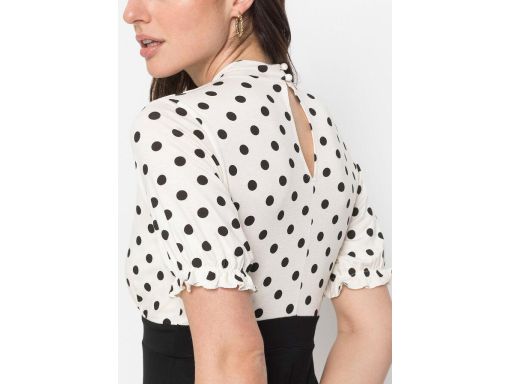 B.P.C sukienka 2w1 czarna w grochy ^52/54