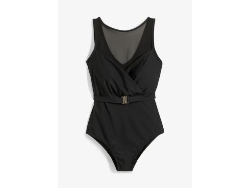 B.P.C modelujący kostium kąpielowy czarny z siateczką i z paskiem 40.