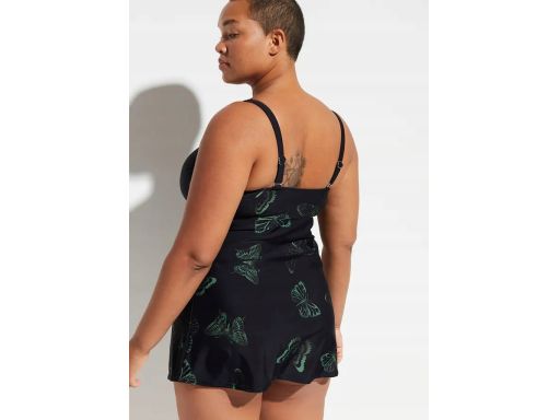 B.P.C długie tankini czarne w motyle z czarnymi figami r.48
