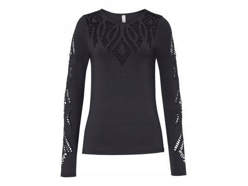 Bluzka czarna z laserowym haftem 36/38.