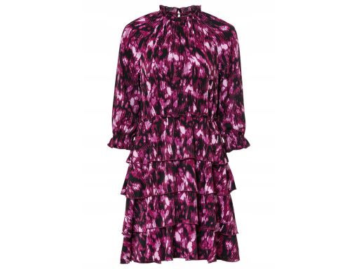 B.P.C. sukienka szyfonowa we wzory z falbanami 44