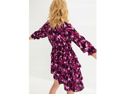 B.P.C. sukienka szyfonowa we wzory z falbanami 44