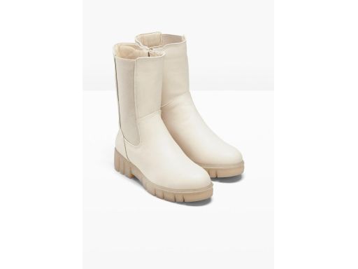 B.P.C beżowe botki damskie na grubej podeszwie r.41