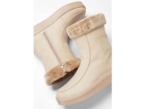 B.P.C botki z futerkiem beżowe eko zamsz r.41
