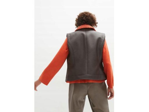 B.P.C kamizelka z eko skóry z rudym kożuszkiem r.40