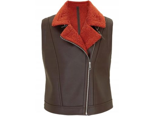 B.P.C kamizelka z eko skóry z rudym kożuszkiem r.40