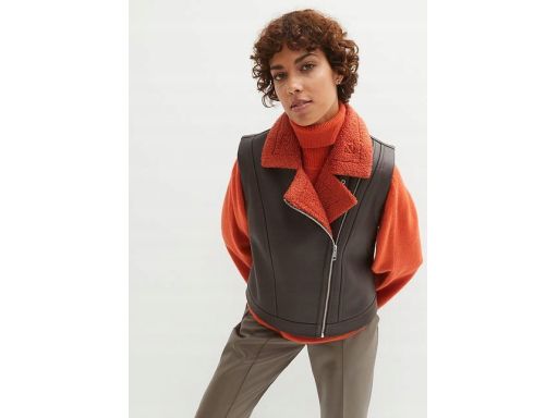 B.P.C kamizelka z eko skóry z rudym kożuszkiem r.40