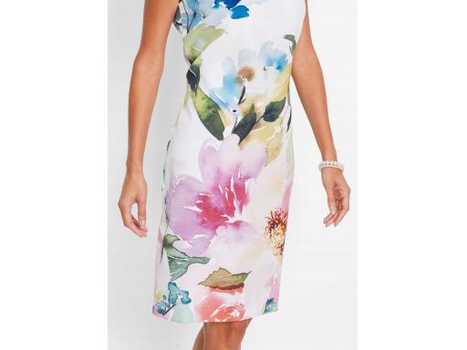 B.P.C sukienka w kwiaty dopasowana bez rękawów 42.