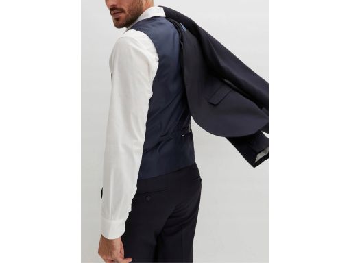 B.P.C marynarka męska z kamizelką i krawatem granatowy melanż ^50