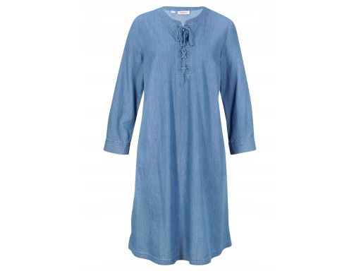 B.P.C jeansowa sukienka ze sznurowaniem 36.