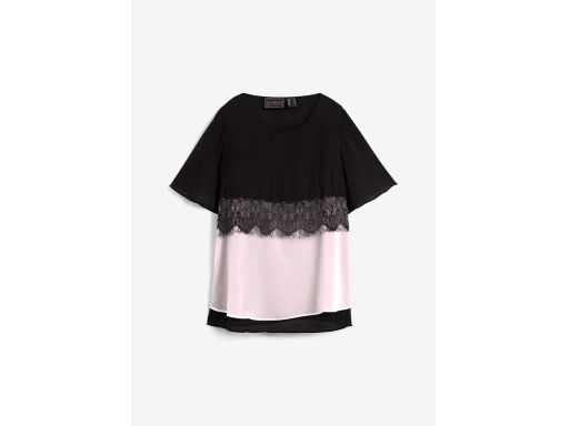 B.P.C bluzka szyfonowa dwuwarstwowa z koronką 46.