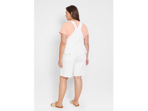 Jeansowe ogrodniczki białe krótkie 46.