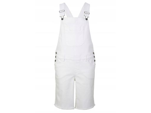 Jeansowe ogrodniczki białe krótkie 46.
