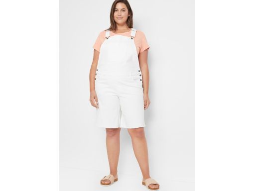 Jeansowe ogrodniczki białe krótkie 46.