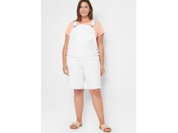 Jeansowe ogrodniczki białe krótkie 46.