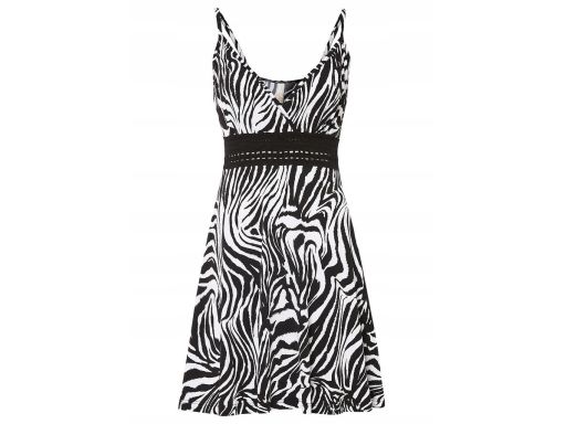 B.P.C sukienka w zebrę na ramiączka z koronką ^36/38