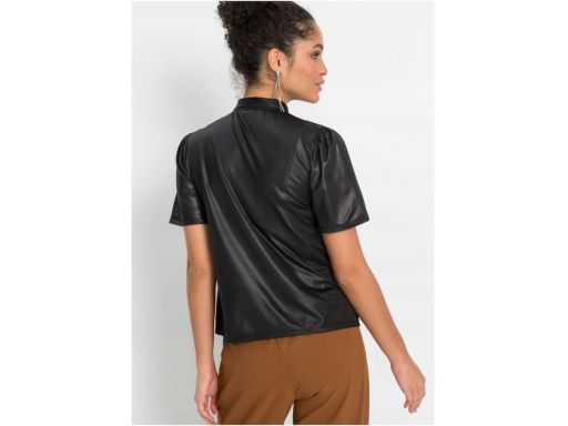 B.P.C czarna bluzka błyszcząca polo ^32/34