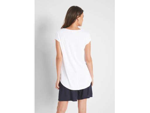 B.P.C t-shirt biały z wiskozy z metalicznym nadrukiem 40/42.