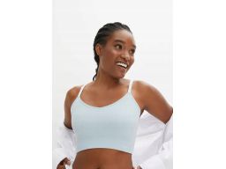 B.P.C biustonosz bustier Feel Comfort bezszwowy niebieski prążkowany L