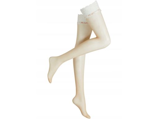 B.P.C pończochy 20den samonośne z białą koronką ^40/42