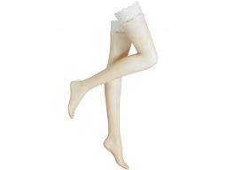 B.P.C pończochy 20den samonośne z białą koronką ^40/42