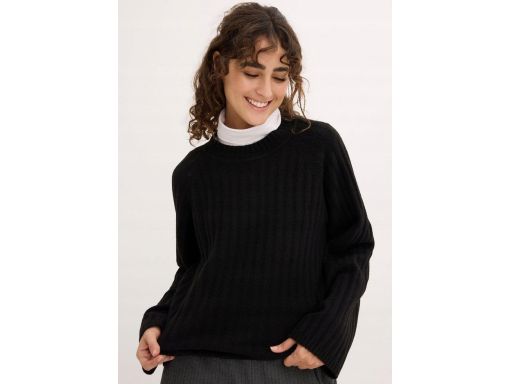 B.P.C sweter gruby prążek czarny damski r.44/46