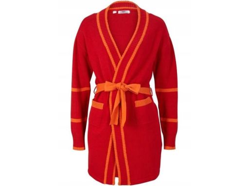 B.P.C kardigan czerwony z wiązaniem 40/42.