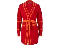 B.P.C kardigan czerwony z wiązaniem 40/42.