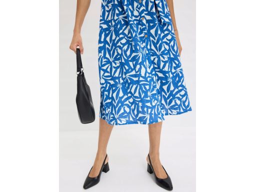 B.P.C sukienka niebieska w białe wzory midi koszulowa 38.