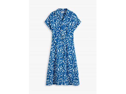 B.P.C sukienka niebieska w białe wzory midi koszulowa 38.
