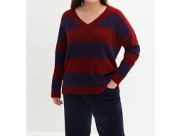 B.P.C sweter w paski z dekoltem w serek r.48/50