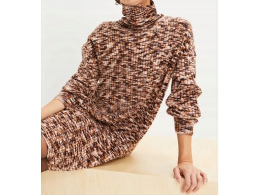 B.P.C sukienka dzianinowa melanż z golfem ^40/42