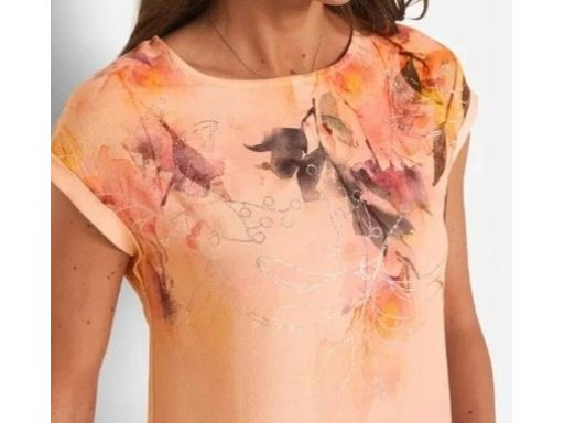 B.P.C bluzka brzoskwiniowa z nadrukiem 56/58.