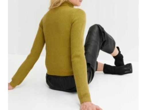 B.P.C sweter z golfem złota oliwka ^52/54