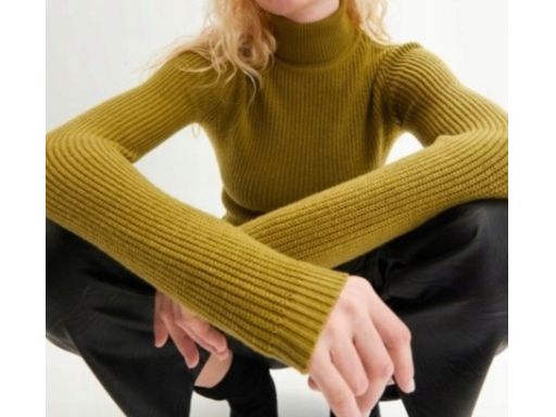 B.P.C sweter z golfem złota oliwka ^52/54