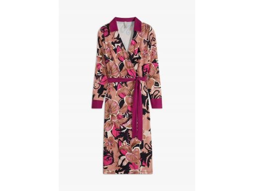 B.P.C sukienka wzorzysta midi kopertowa z kołnierzykiem r.40/42