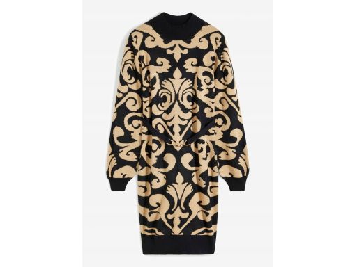 B.P.C sukienka dzianinowa we wzór z paskiem r.44/46